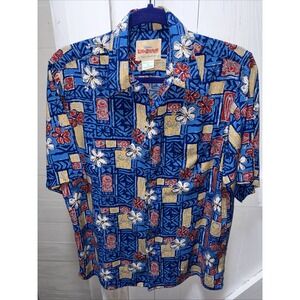 Reyn Spooner Lilo And Stitch Hawaiian Shirt Size Small Blue Rayon